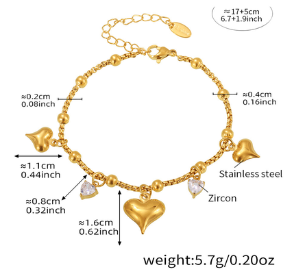 Joyería de moda de acero inoxidable de gran calidad, collar dorado, regalo sorpresa de amor, 5 piezas, envío gratis