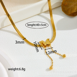 Butterfly necklace fashion golden stainless steel jewelry gifts