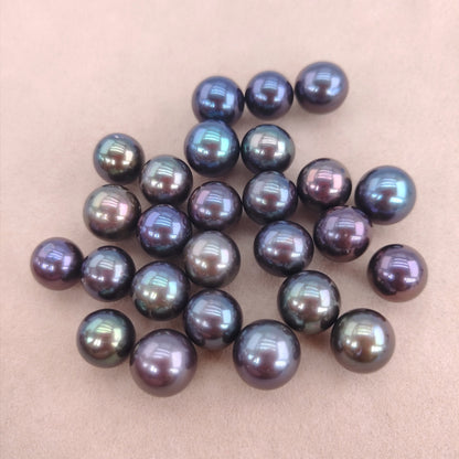 Wholesale 8-11mm Tahiti black round beads natural freshwater pearls