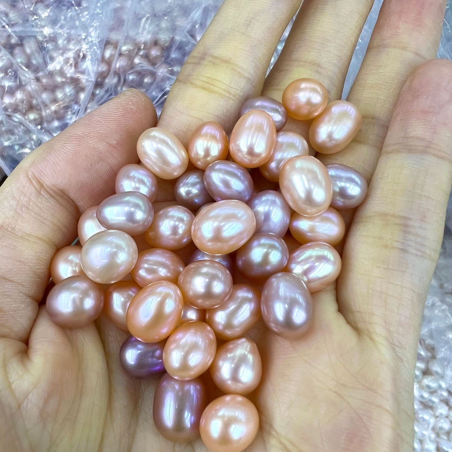 natural Freshwater rice shaped pearls flawless 5A mixed color wholesale purple orange beads