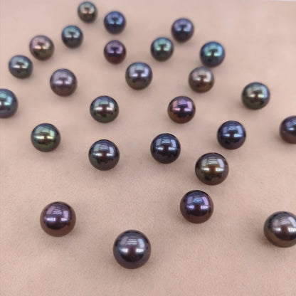 Wholesale 8-11mm Tahiti black round beads natural freshwater pearls