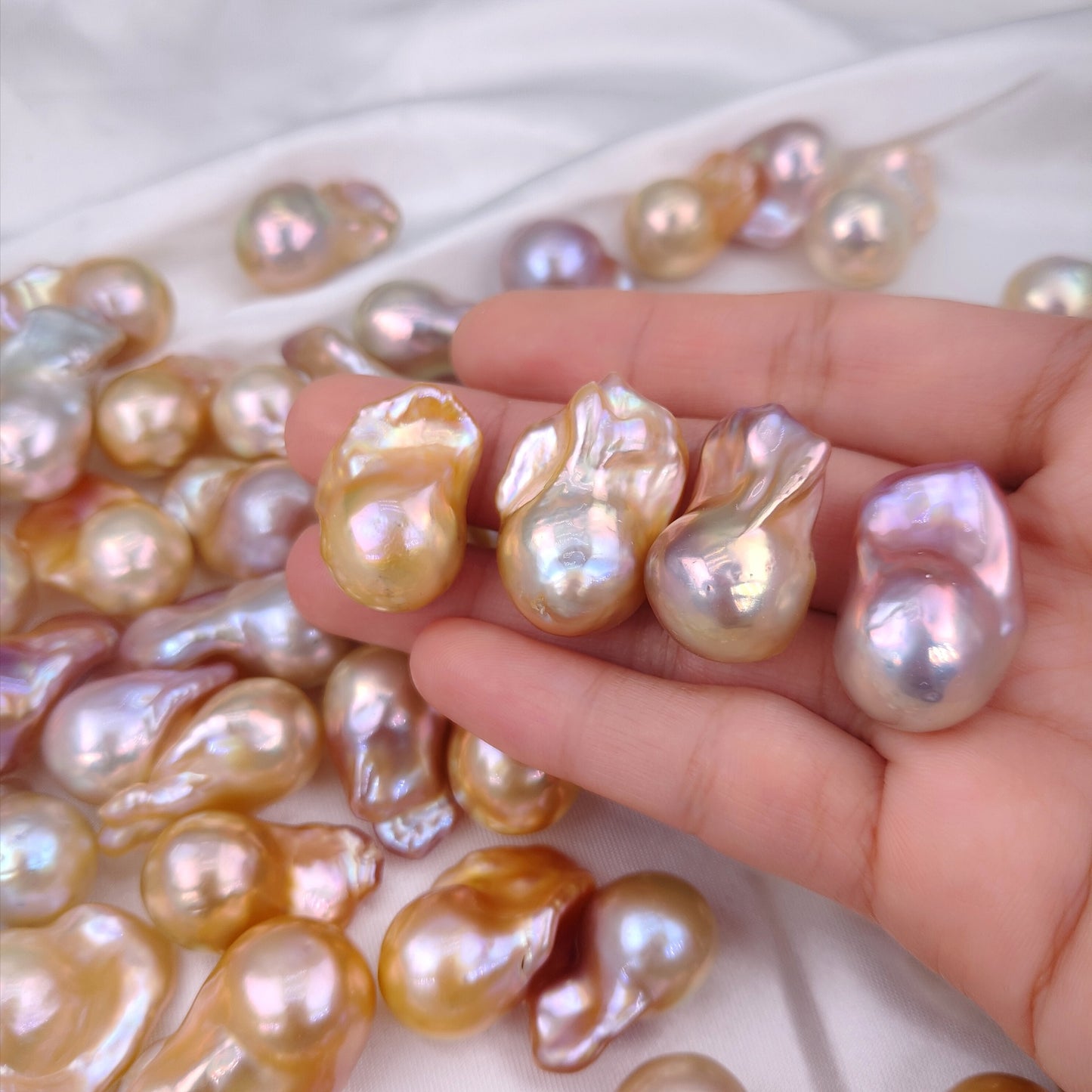 Natural freshwater pearls bright colored Baroque shaped wholesale
