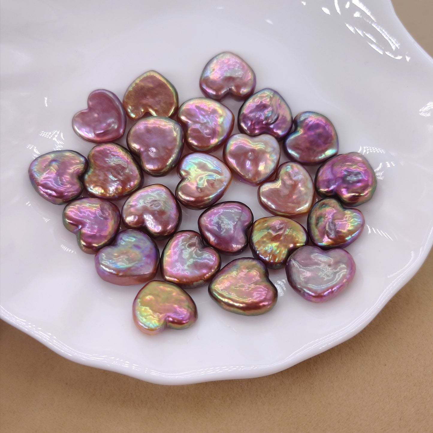 Baroque Poreless Purple Heart shaped Peach Pearl Natural Freshwater Pearl DIY Wholesale