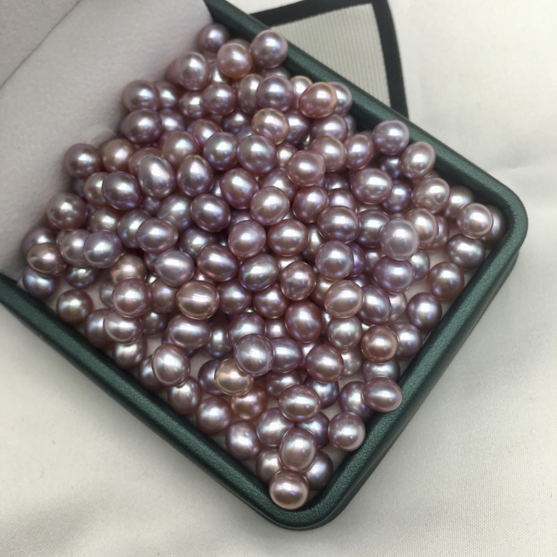 Wholesale 5-6mm freshwater pearl purple millet grains naked beads