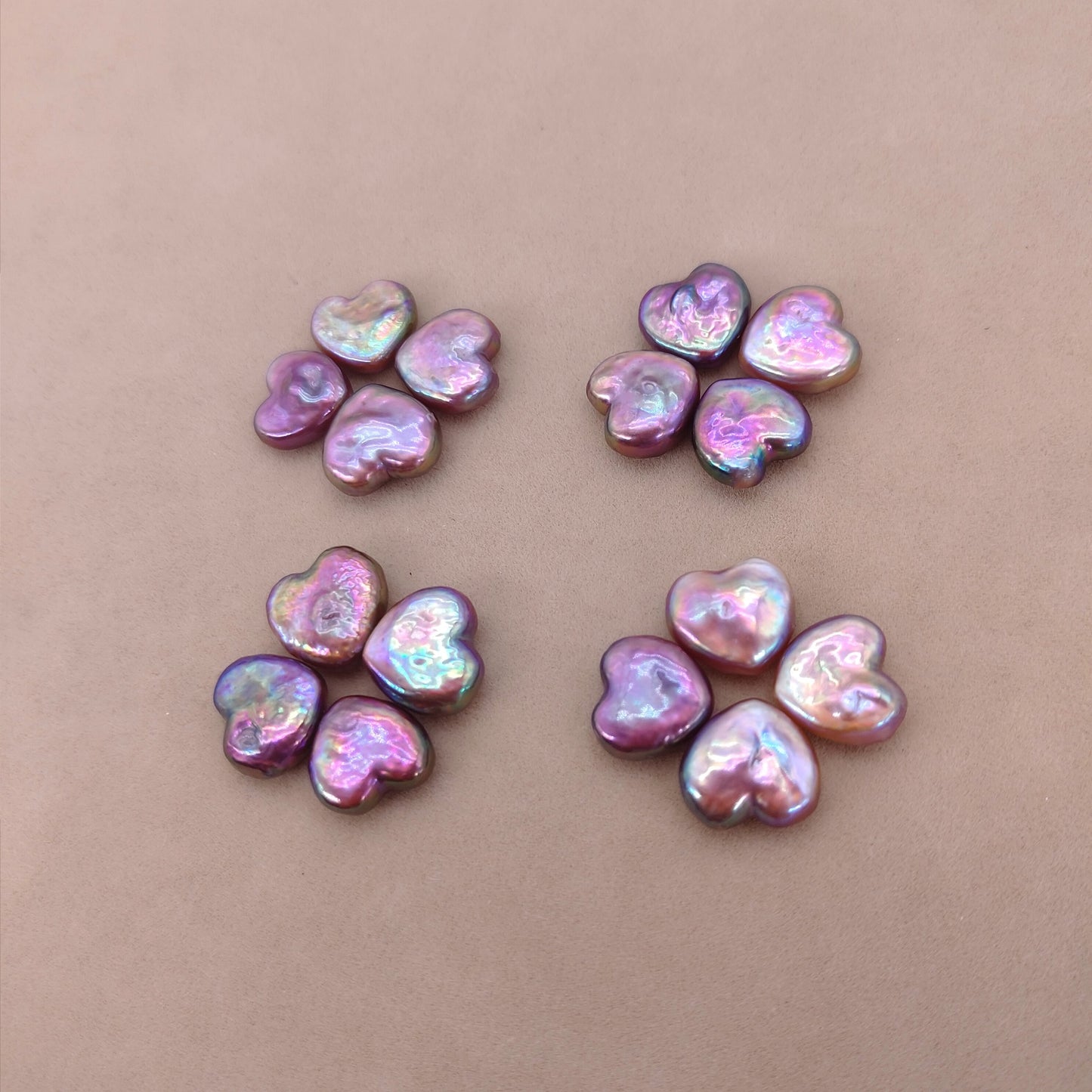 Baroque Poreless Purple Heart shaped Peach Pearl Natural Freshwater Pearl DIY Wholesale