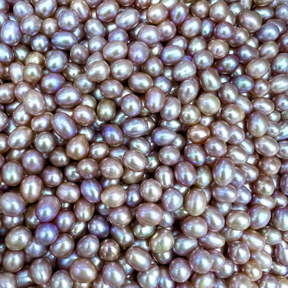 natural Freshwater rice shaped pearls flawless 5A mixed color wholesale purple orange beads