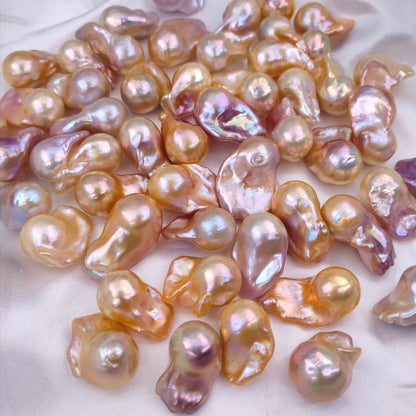 Natural freshwater pearls bright colored Baroque shaped wholesale