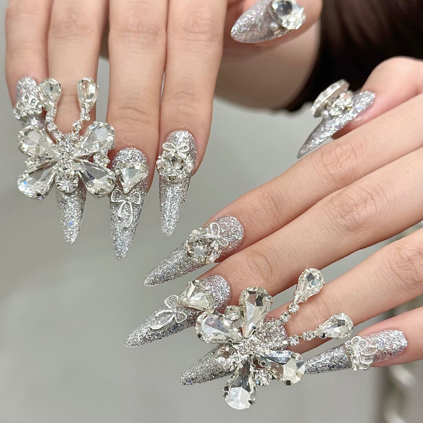 Luxury Handmade press on nails high quality free shipping Love birthday wedding gifts 12pcs as a set