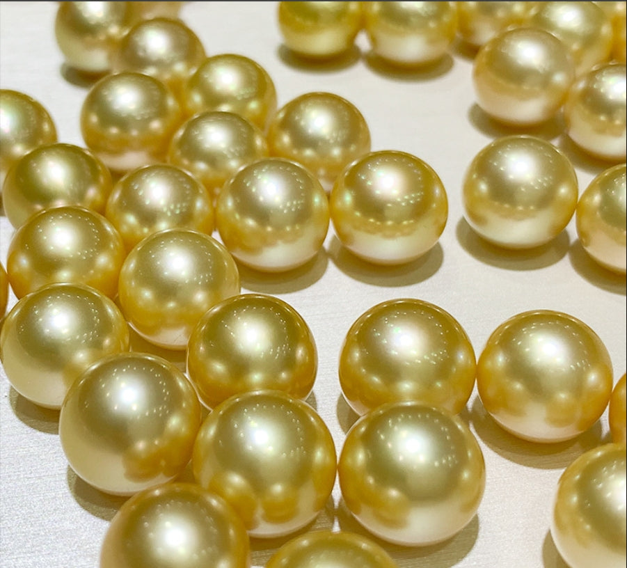 Wholesale South Sea Golden Pearl Seawater Pearl Loose Beads 17-18mm Almost Flawless