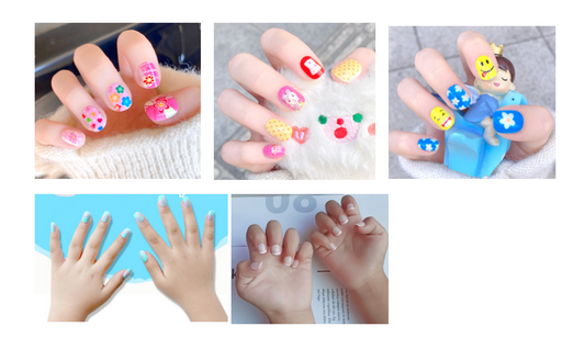 Kids Press on nails for children nice cute lovely love gifts mixing designs to choose 5sets free shipping