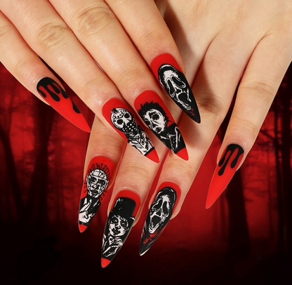 Halloween Festival spooky Press on nails 24pcs/set strong adhesive pad retail mixing designs available amazing surprise gifts 5sets free shipping