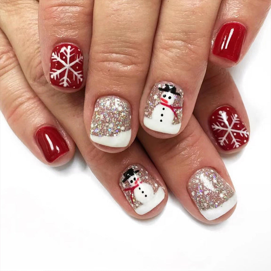 US$2,6/set Uñas postizas navideñas con diseños variados, regalos sorpresa increíbles para mamás, hermanas y niñas, 5 juegos, envío gratis