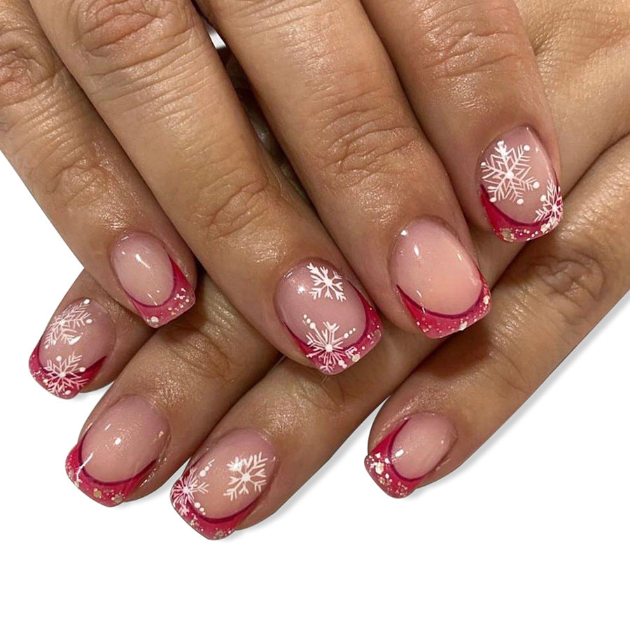 US$2,6/set Uñas postizas navideñas con diseños variados, regalos sorpresa increíbles para mamás, hermanas y niñas, 5 juegos, envío gratis