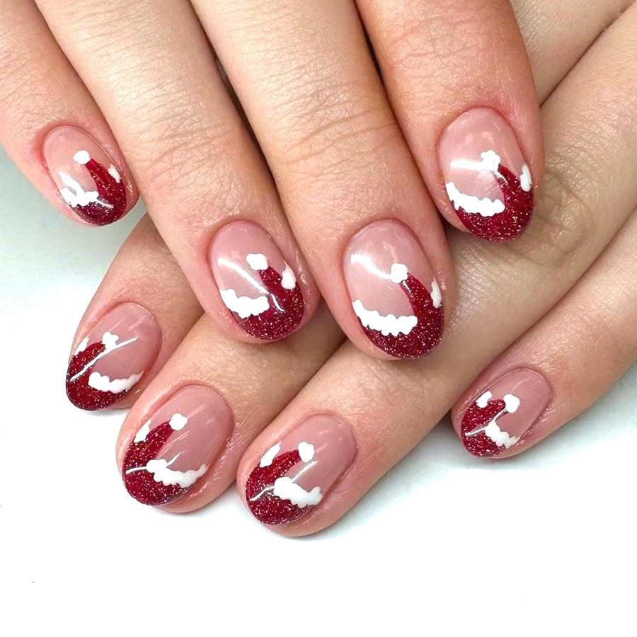 US$2,6/set Uñas postizas navideñas con diseños variados, regalos sorpresa increíbles para mamás, hermanas y niñas, 5 juegos, envío gratis