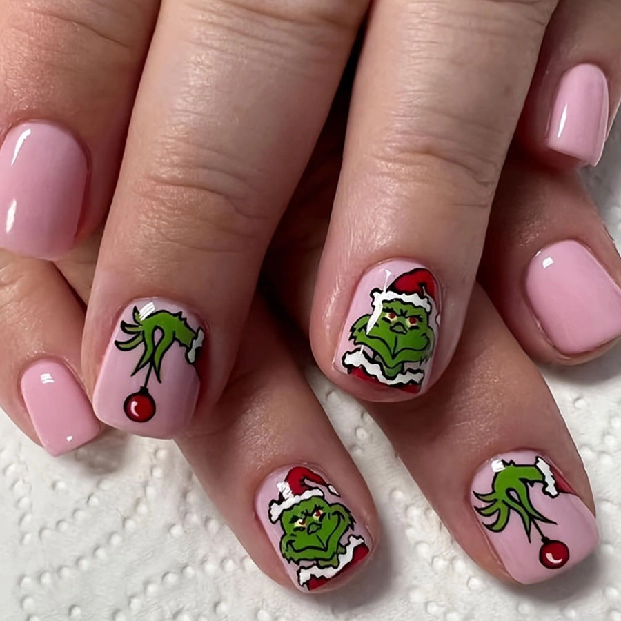 US$2,6/set Uñas postizas navideñas con diseños variados, regalos sorpresa increíbles para mamás, hermanas y niñas, 5 juegos, envío gratis