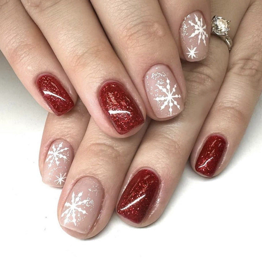 US$2,6/set Uñas postizas navideñas con diseños variados, regalos sorpresa increíbles para mamás, hermanas y niñas, 5 juegos, envío gratis