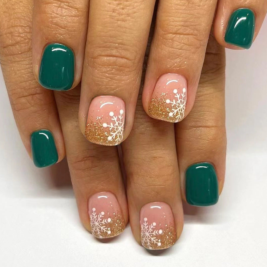 US$2,6/set Uñas postizas navideñas con diseños variados, regalos sorpresa increíbles para mamás, hermanas y niñas, 5 juegos, envío gratis