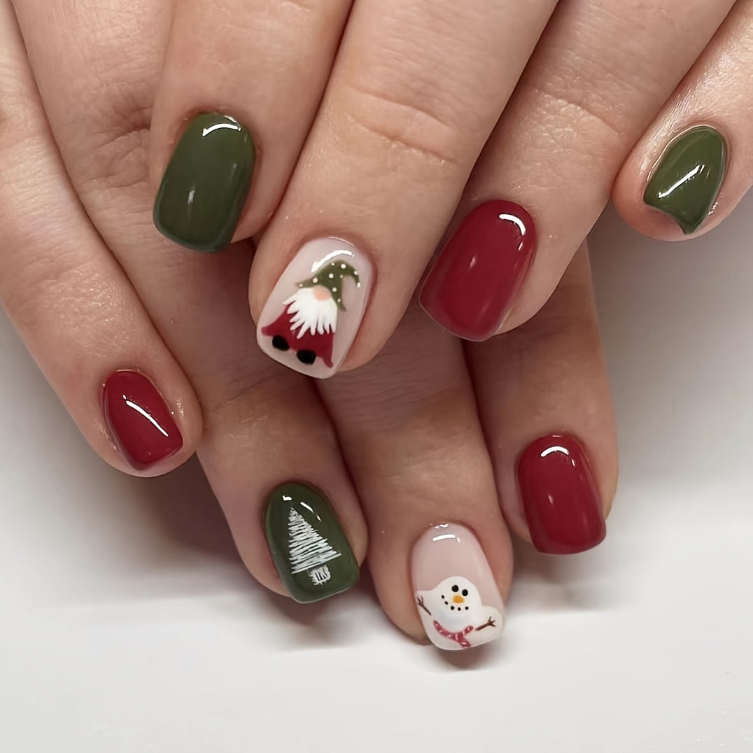 US$2,6/set Uñas postizas navideñas con diseños variados, regalos sorpresa increíbles para mamás, hermanas y niñas, 5 juegos, envío gratis