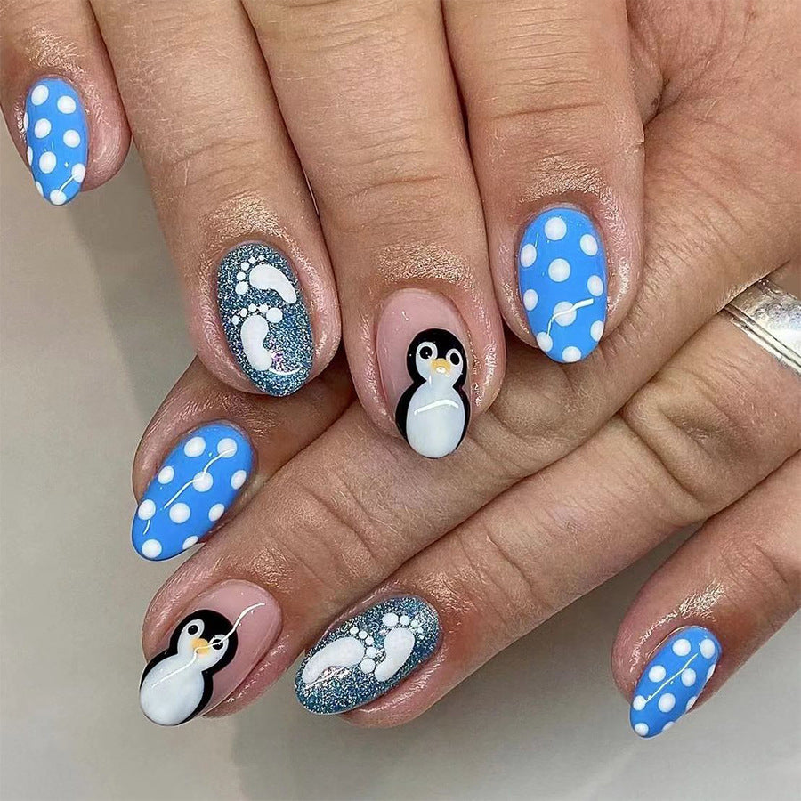 US$2,6/set Uñas postizas navideñas con diseños variados, regalos sorpresa increíbles para mamás, hermanas y niñas, 5 juegos, envío gratis