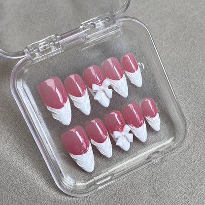 handmade nails France style Europe American style pink white blue red many color to choose 10pcs/set amazing birthday love gifts for girls 5 sets free shipping