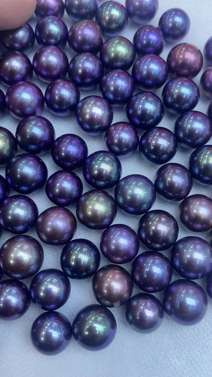 Great quality 12mm naked pearl natural flawless top natural purple pearls