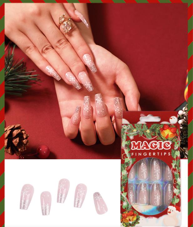 wholesale Christmas Press on nail New design false nails for women gift OEM customized Logo