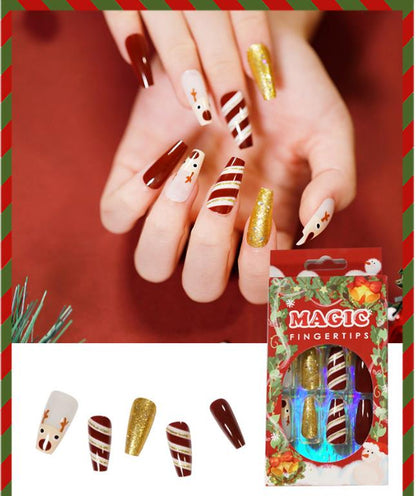 wholesale Christmas Press on nail New design false nails for women gift OEM customized Logo