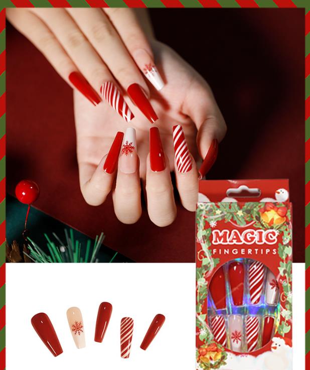 wholesale Christmas Press on nail New design false nails for women gift OEM customized Logo