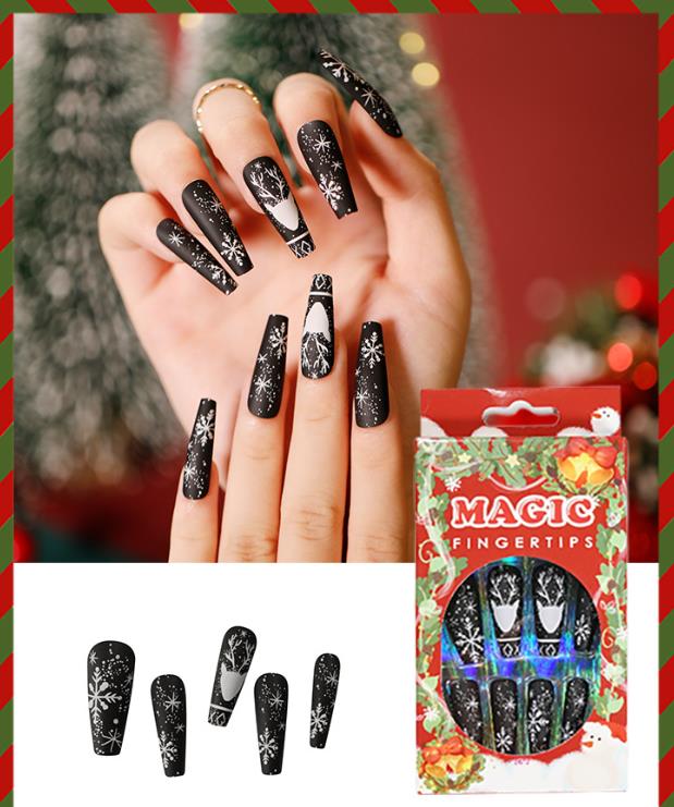 wholesale Christmas Press on nail New design false nails for women gift OEM customized Logo