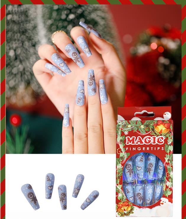 wholesale Christmas Press on nail New design false nails for women gift OEM customized Logo