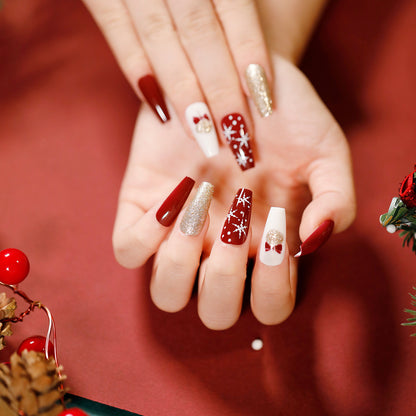 wholesale Christmas Press on nail New design false nails for women gift OEM customized Logo