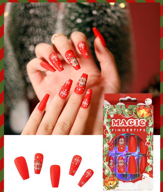 wholesale Christmas Press on nail New design false nails for women gift OEM customized Logo