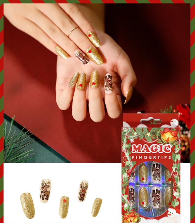 wholesale Christmas Press on nail New design false nails for women gift OEM customized Logo