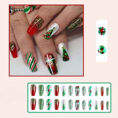 Christmas Press on nails for women gifts false nails with healthy glue tool DIY nails wholesale