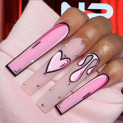 Press on nails girls gift false nails with healthy glue tool DIY nails wholesale good price