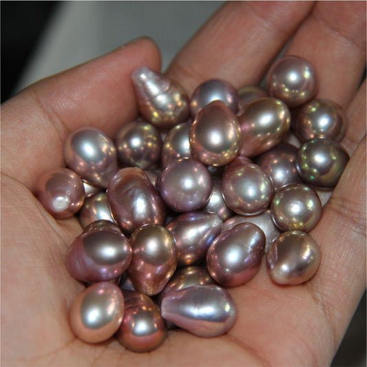 13-14mmX14-19mm Natural Freshwater Pearl Water Droplets Irregular Baroque Strong Light wholesale