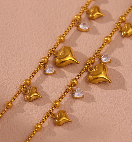 Joyería de moda de acero inoxidable de gran calidad, collar dorado, regalo sorpresa de amor, 5 piezas, envío gratis