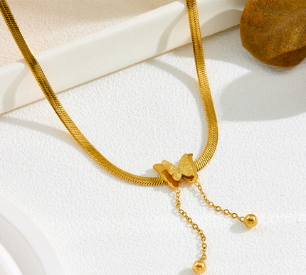 Butterfly necklace fashion golden stainless steel jewelry gifts