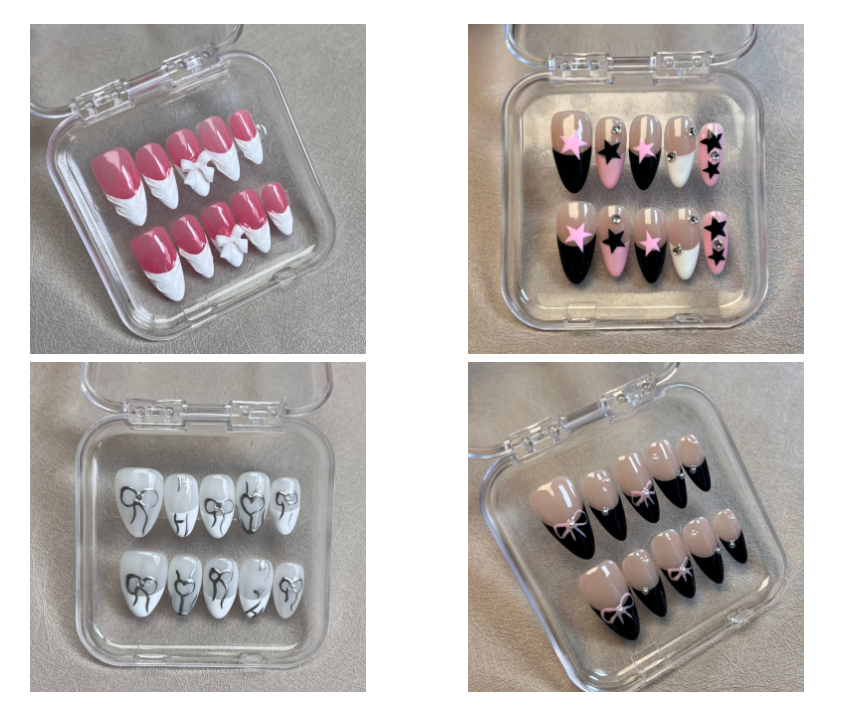 handmade nails France style Europe American style pink white blue red many color to choose 10pcs/set amazing birthday love gifts for girls 5 sets free shipping