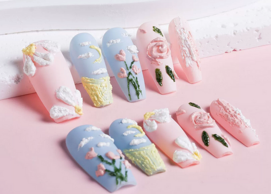 You are the princess Handmade manual beautiful flower Press on nails high quality love gifts wedding party daily romantic free shipping from China HPG1013