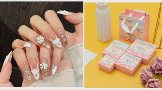 handgemachte Nägel Frankreich Stil Europa amerikanischen Stil rosa weiß blau rot viele Farbe zu wählen 10pcs / set erstaunliche Geburtstag Liebe Geschenke für Mädchen 5 Sätze freies Verschiffen