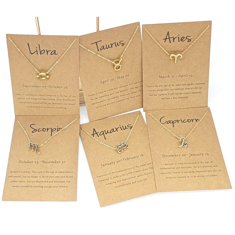 12 twelve Constellation necklace with card LIBRA birthday gifts lucky gifts jewelry OEM order wholesale
