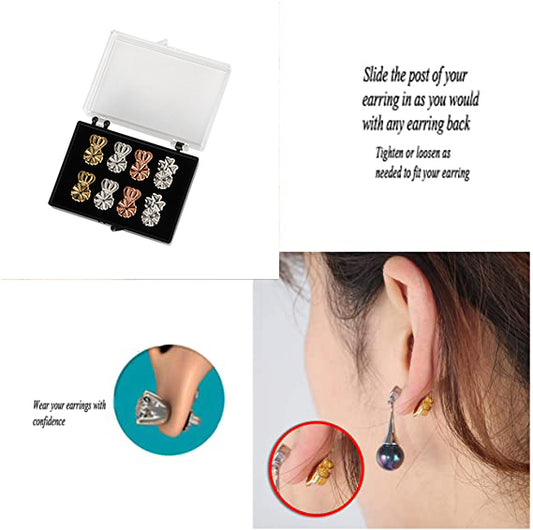 4 pairs New Idea Original Magic Earring Backs Earring Lifters for Droopy Earrings Amazing surprise gift
